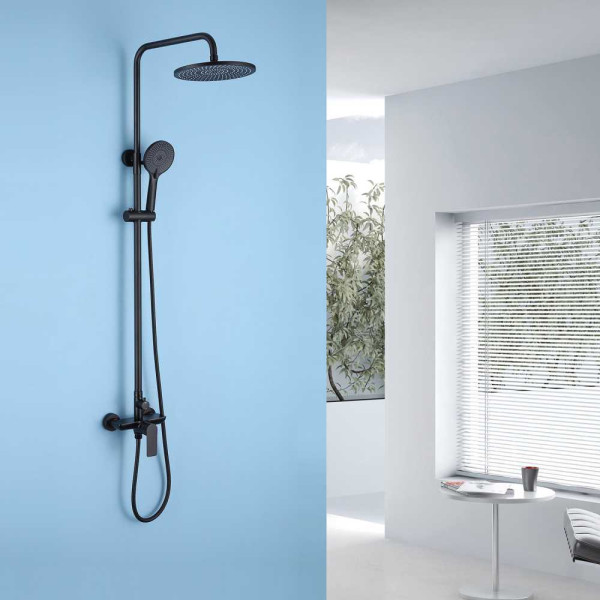 Душевая система Abber Weiss Insel черный матовый (AF8020B)