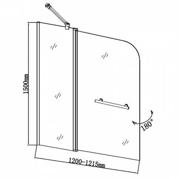 Душевая шторка на ванну Aquanet SG-1200 120х150 стекло прозрачное