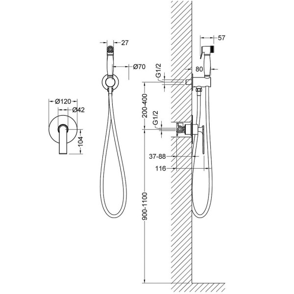 Смеситель с гигиеническим душем Timo Anni черный матовый (2789/03SM) Смеситель с гигиеническим душем Timo Anni черный матовый (2789/03SM)