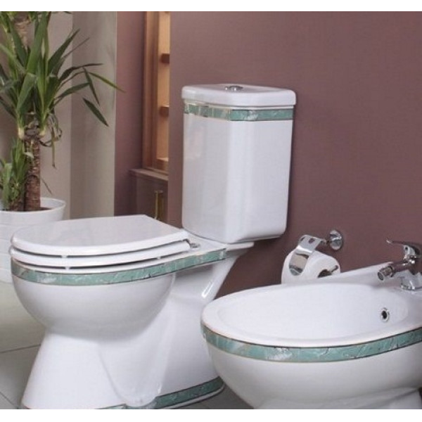 Бачок для унитаза Creavit Y.Goller белый/бирюза (YG420.000Y0)