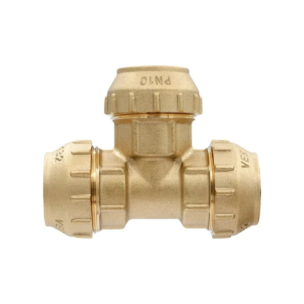 Тройник 32*32*32 Vieir (латунь, для п/э трубы) (VER376) Тройник 32*32*32 Vieir (латунь, для п/э трубы) (VER376)