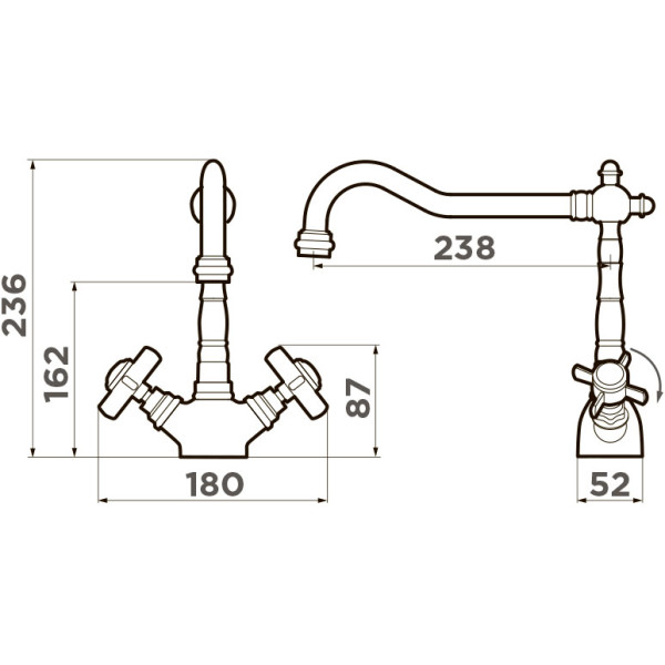 Смеситель для кухни Omoikiri Tokigawa-G золото (4994375)