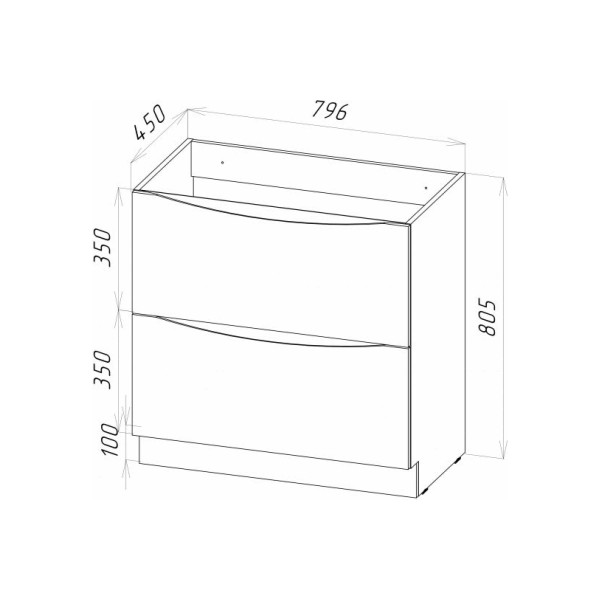 Тумба напольная BelBagno Marino 80 Bianco Lucido (Marino-800-2C-PIA-BL-P)