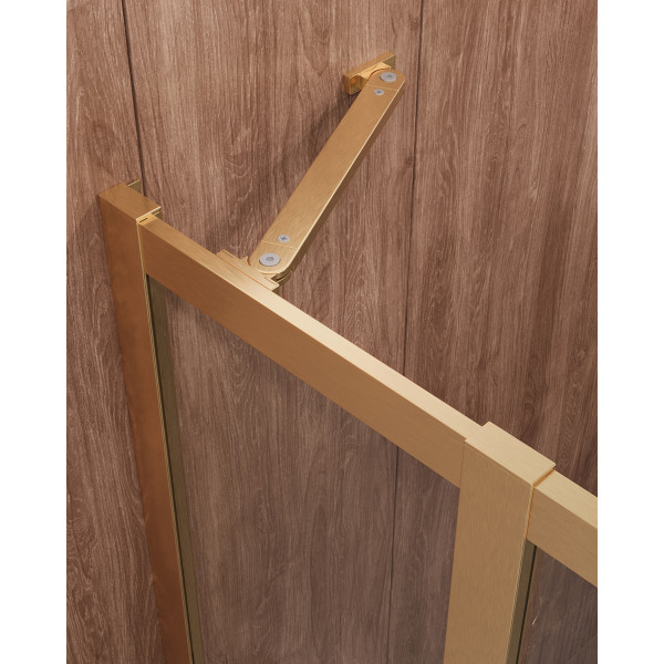 Душевой уголок Cezares Molveno 120x90x195 стекло прозрачное, профиль брашированное золото (MOLVENO-RH-1-120/90-C-BORO-IV)