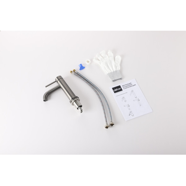 Смеситель для раковины Abber Wasser Kreis 316 оружейная сталь брашированная (AF8110BGG)