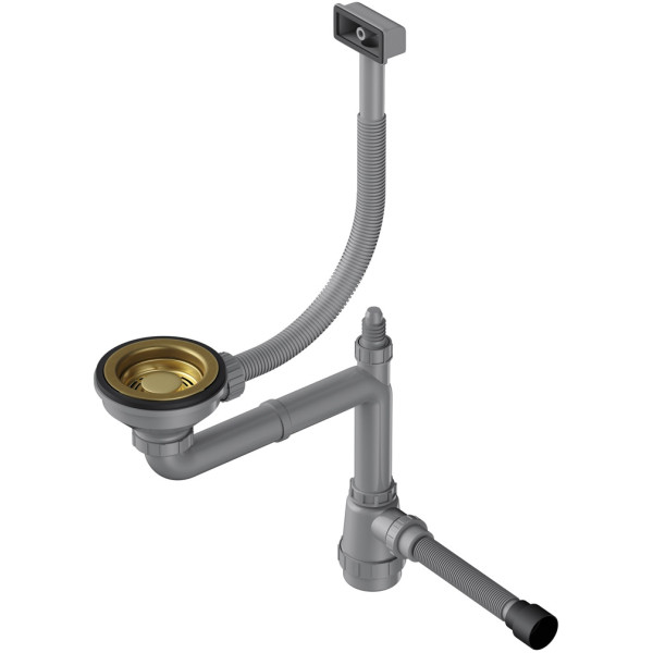 Сифон для одночашевых моек Omoikiri со скрытым переливом WK-1-S-AB латунь (4956491)