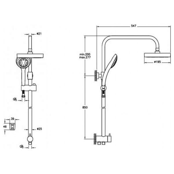 Душевой гарнитур Vitra System Rain (A45597EXP)