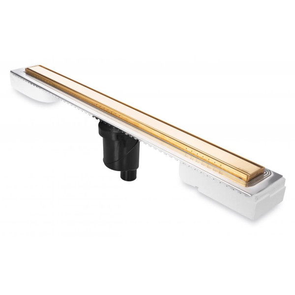 Желоб Berges водосток В1 Keramik 900, золото глянец, S-сифон D50/105 H50 вертикальный (092020)