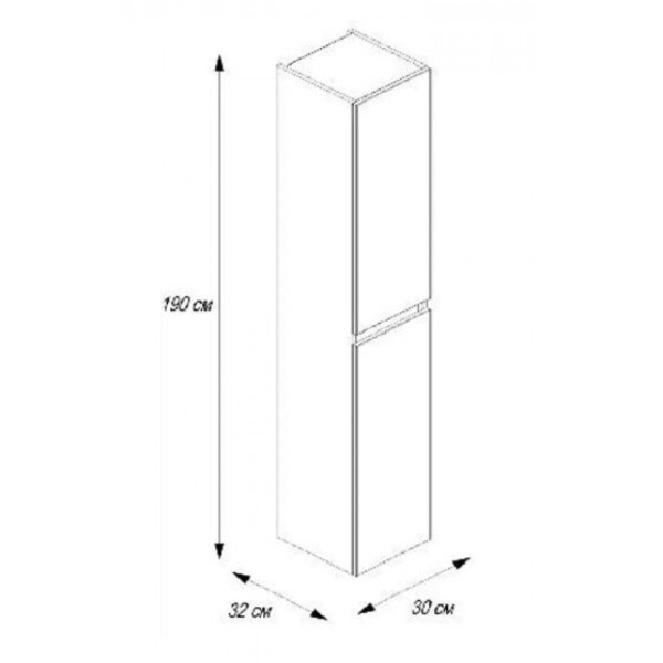 Пенал подвесной Aquaton Лайн 300x320x1900 белый (1.A192.7.03L.F01.0)