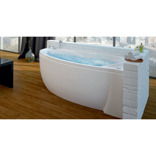 Ванна акриловая Акватек Бетта 160х97 R на каркасе, с фронтальным экраном, слив-перелив