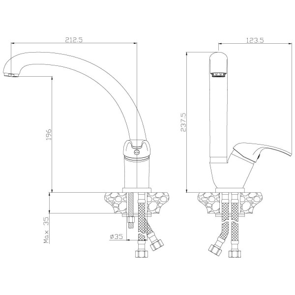 Смеситель для кухни Rossinka Y35-23 (Y35-23) Смеситель для кухни Rossinka Y35-23 (Y35-23)