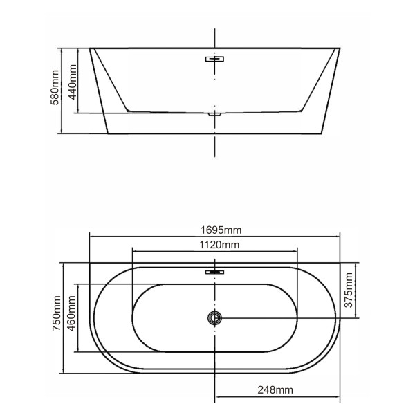 Ванна акриловая Swedbe Vita 169,5х75х58 отдельностоящая белый (8828) Ванна акриловая Swedbe Vita 169,5х75х58 отдельностоящая белый (8828)