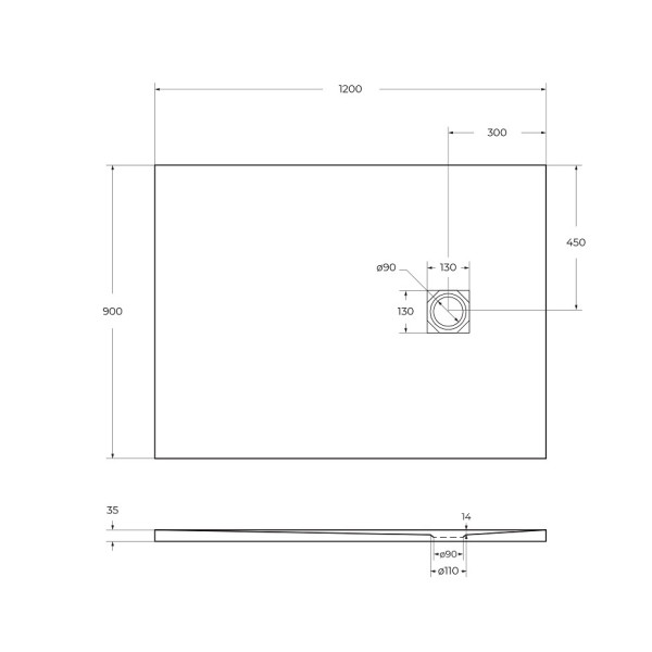 Душевой поддон BelBagno Uno 120x90x3,5 белый (TRAY-MR-UNO-AH-120/90-3,5-W-NO)