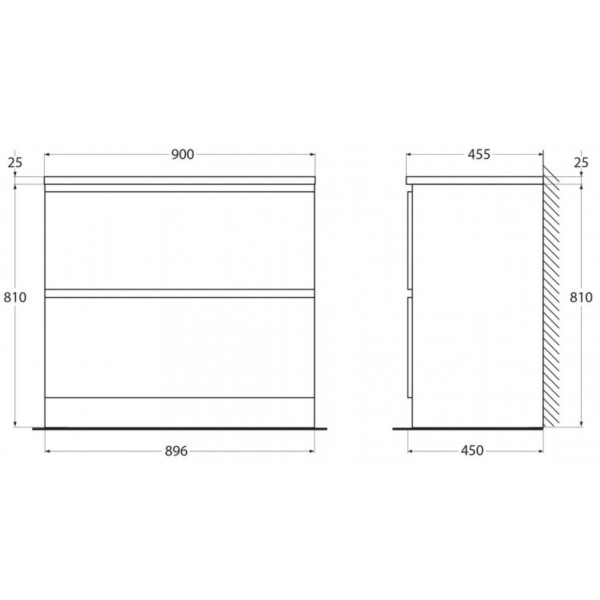 Тумба напольная BelBagno Albano 90 Bianco Lucido (Albano-900-2C-PIA-BL)