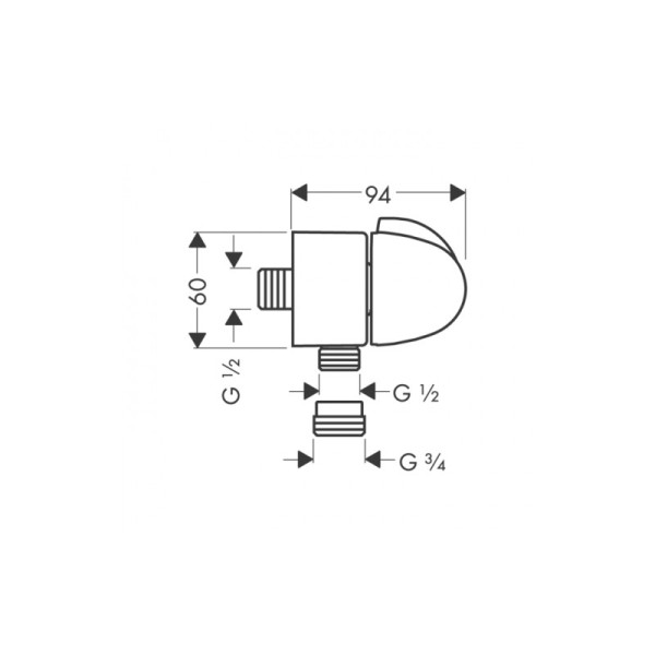 Вентиль запорный Hansgrohe Fixfit Stop (27452000)