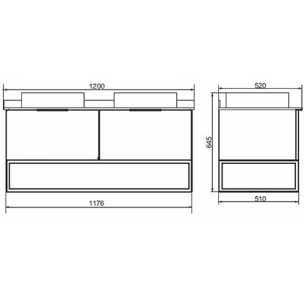 Тумба подвесная Comforty Порто 1200x520x645 дуб темно-коричневый (00-00001287)