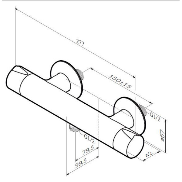 Смеситель термостатический для душа AM.PM Like хром (F8040000) Смеситель термостатический для душа AM.PM Like хром (F8040000)