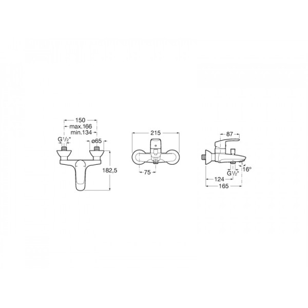 Смеситель для ванны и душа Roca Monodin New хром (7.5A02.9.8C0.M)