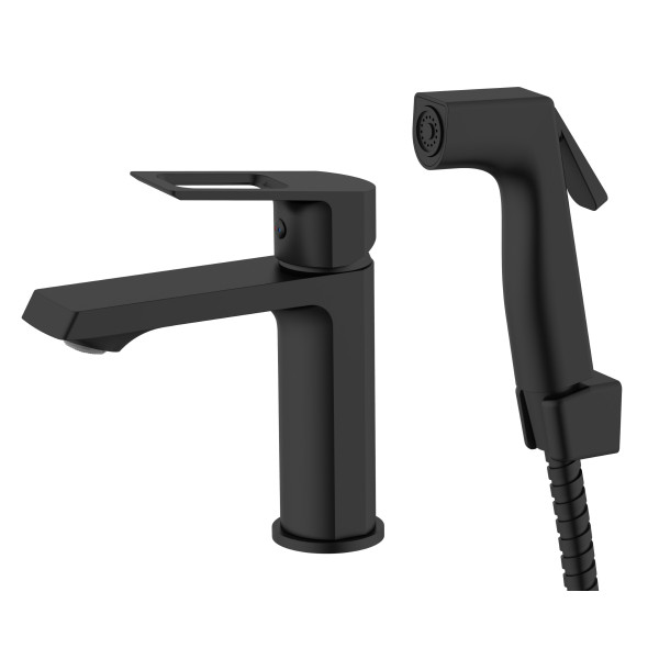 Смеситель с гигиеническим душем Voda Surf Black черный (SF27HB) Смеситель с гигиеническим душем Voda Surf Black черный (SF27HB)