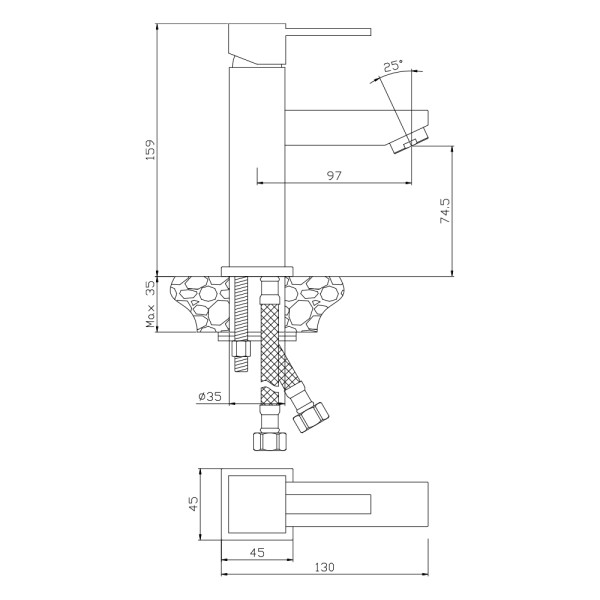 Смеситель для раковины Wesnaart Kristal хром (KRI22-210) Смеситель для раковины Wesnaart Kristal хром (KRI22-210)