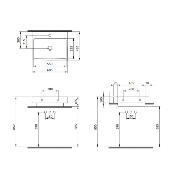 Раковина подвесная Berges Strati 60х48 см белая (182006) Раковина подвесная Berges Strati 60х48 см белая (182006)