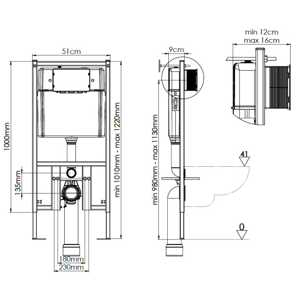 Инсталляция для подвесного унитаза Loranto + безободковый унитаз Fredo с сиденьем микролифт (4501+CS-WH8005)