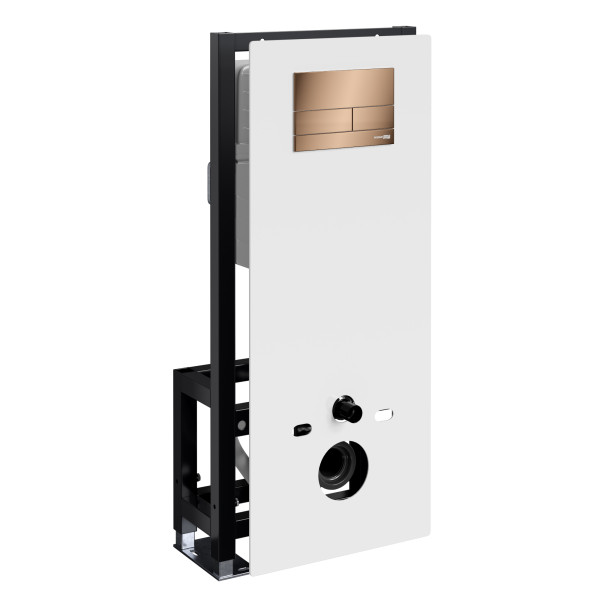 Инсталляция для унитаза WasserKRAFT Glan с клавишей смыва золото розовое (66TLT.010.ME.WH.RG04)