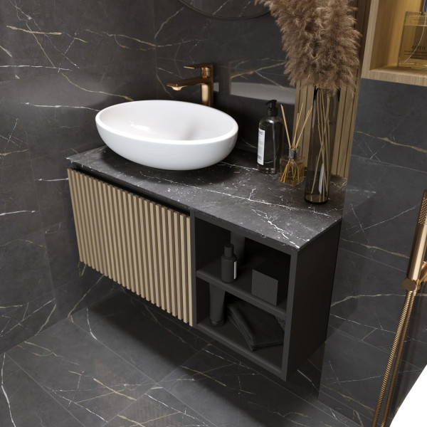 Тумба подвесная 1Marka Rail 900x450x400 серый (Ц0000024982)