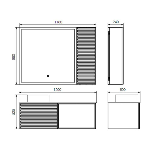 Тумба подвесная Comforty Верона 1200x525x500 дуб белый матовый (00-00001431)