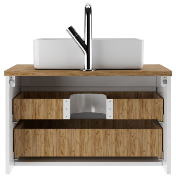 Тумба подвесная под умывальник Joy 46 Senator 70 с двумя ящиками В2 Домино (DS4301T)