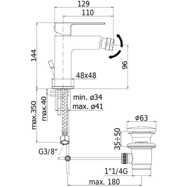 Смеситель для биде Paffoni Elle хром (EL135CR)