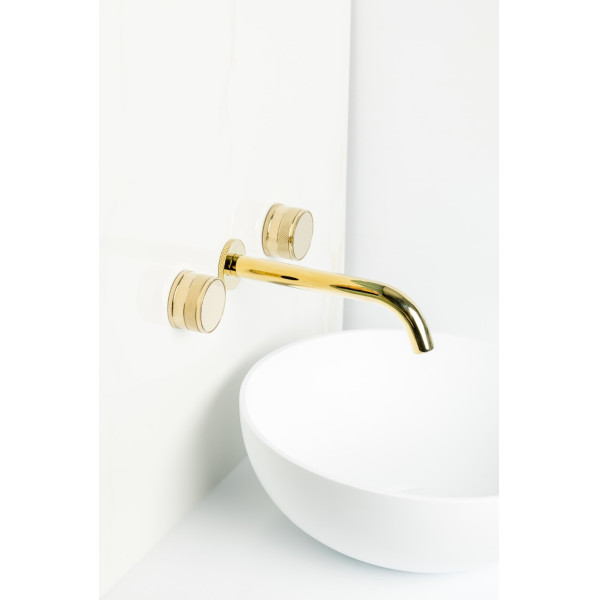 Смеситель для раковины на 3 отв.Boheme PRESTIGE G (золото) (152-2-G-PR)