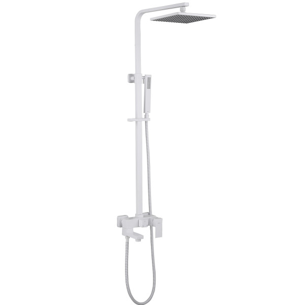 Душевая система Abber Daheim с изливом белый матовый (AF8216WL)