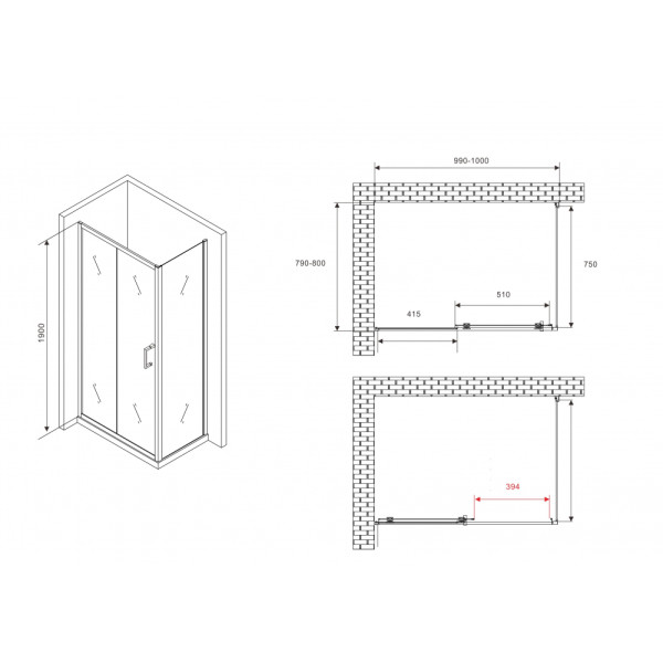 Душевой уголок Abber Schwarzer Diamant 80x80x190 стекло прозрачное, профиль черный (AG30100B5-S80B5) Душевой уголок Abber Schwarzer Diamant 80x80x190 стекло прозрачное, профиль черный (AG30100B5-S80B5)