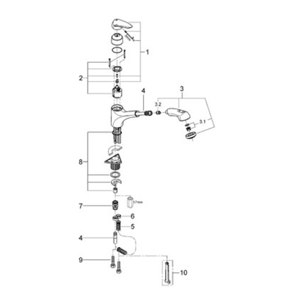 Смеситель для кухни Grohe Eurodisc (32257001)
