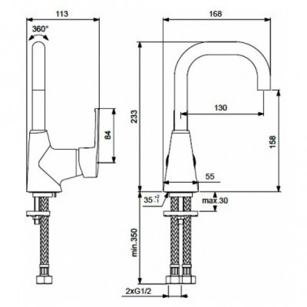 Смеситель для раковины Vidima Uno (BA235AA)