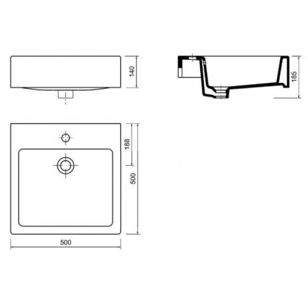 Раковина мебельная Creavit Trend 50x50 белая (TP256.000D0) Раковина мебельная Creavit Trend 50x50 белая (TP256.000D0)