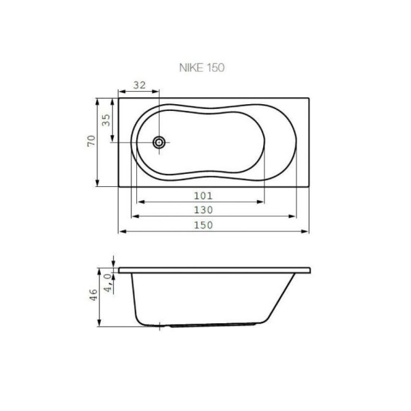 Ванна акриловая Cersanit Nike 1500х700х450 (WP-NIKE*150) Ванна акриловая Cersanit Nike 1500х700х450 (WP-NIKE*150)
