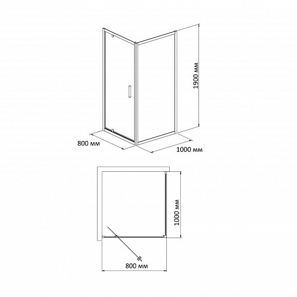 Душевой уголок BandHours Frenk/Side-Glass 108 100х80 стекло прозрачное, профиль хром