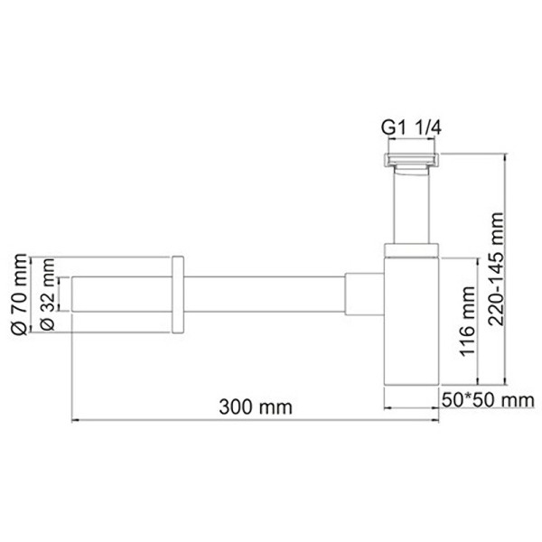 Сифон для раковины WasserKRAFT хром (A072)