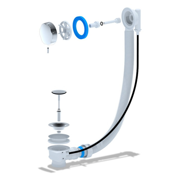 Обвязка для ванны АНИ полуавтомат 580 мм. (без сифона, ручка металл) АНИ пласт (EM301)