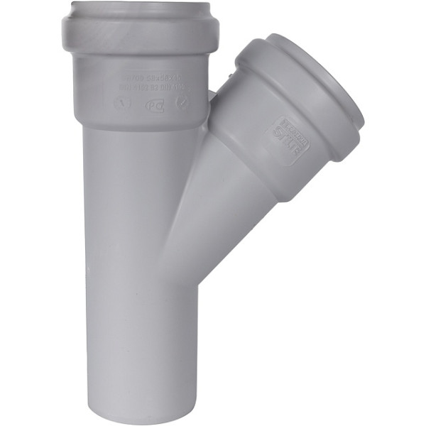 Тройник 58x58x45 Stout (PP, серый) (SKB-0015-585845)
