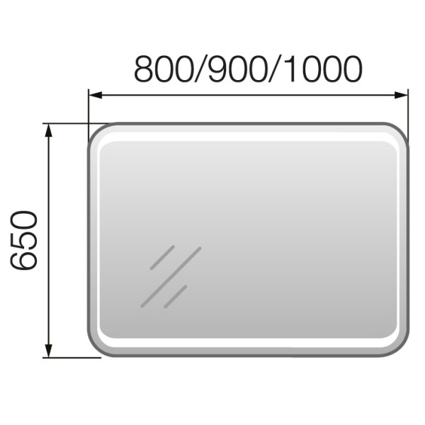 Зеркало Marka One Eco 900*30*650 белое (У72594)