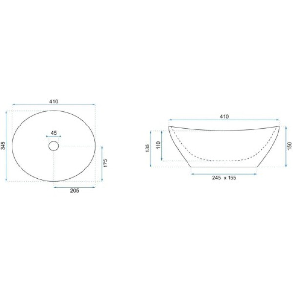Раковина накладная Rea Nature 41x34,5 имитация мрамора (REA-U6605)