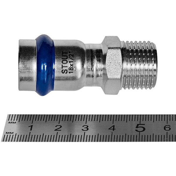 Переход 18х1/2"Н Stout SSS-2021 ВПр-НР (нерж.ст., пресс) SSS-2021-001812