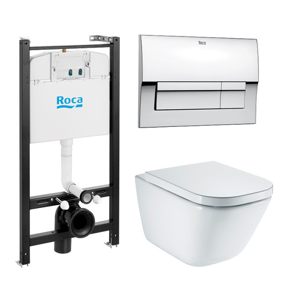 Комплект инсталляция с унитазом Roca The Gap с клавишей смыва хром 893104100