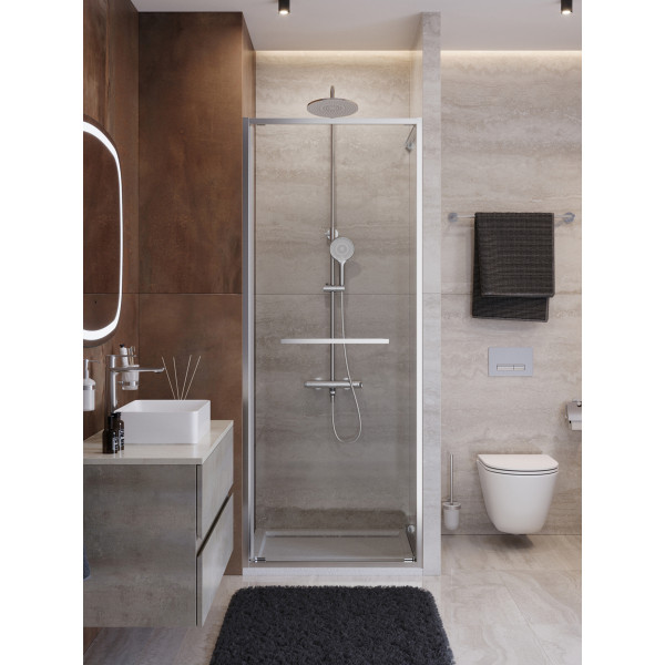 Душевая дверь Cezares Lux 70x195 стекло прозрачное, профиль хром (LUX-B-FS-1-70-C-CR)