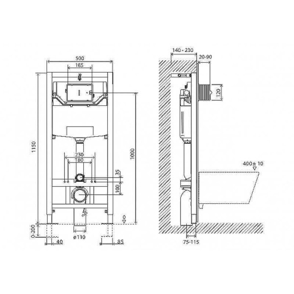 Инсталляция для унитаза BelBagno (BB001-120) Инсталляция для унитаза BelBagno (BB001-120)