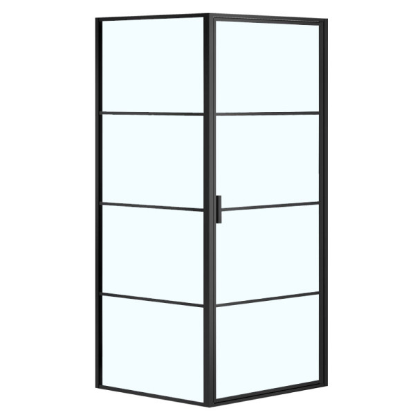 Душевой уголок Azario Richmond 90x90x195 стекло прозрачное, профиль черный (AZ-NAG1221 90 BLACK)