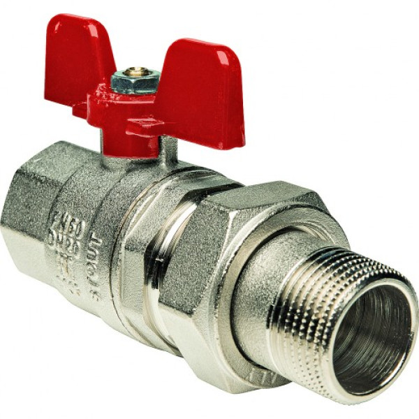 Кран 1 1/4" шаровый со сгоном Stout (красная бабочка, полнопроходной) SVB-1007-000032 Кран 1 1/4" шаровый со сгоном Stout (красная бабочка, полнопроходной) SVB-1007-000032